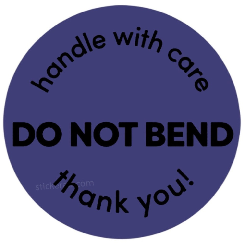 2” DO NOT BEND Orange Stickers - Handle With Care Shipping Labels - Picture 3 of 8